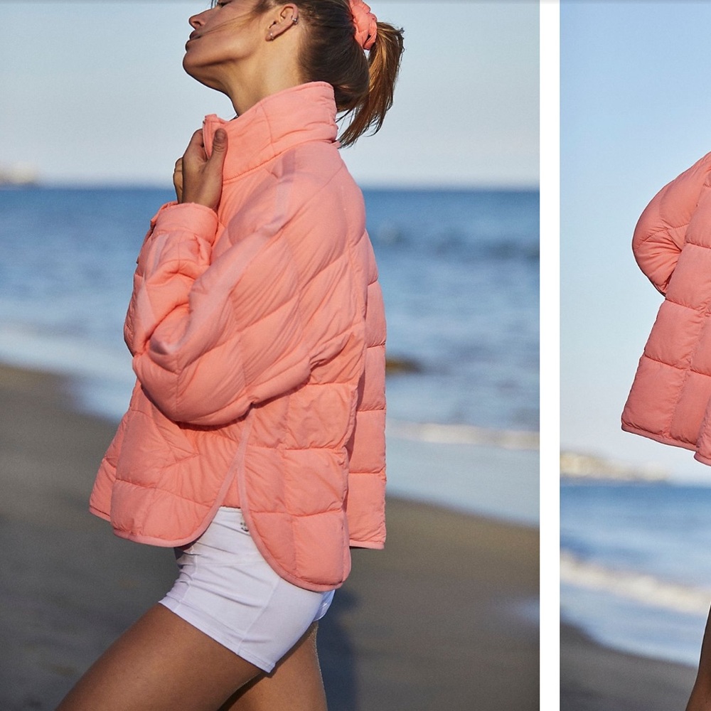 *SOLD* Free People Pippa Packable Puffer Jacket Size S 1st Place Pink